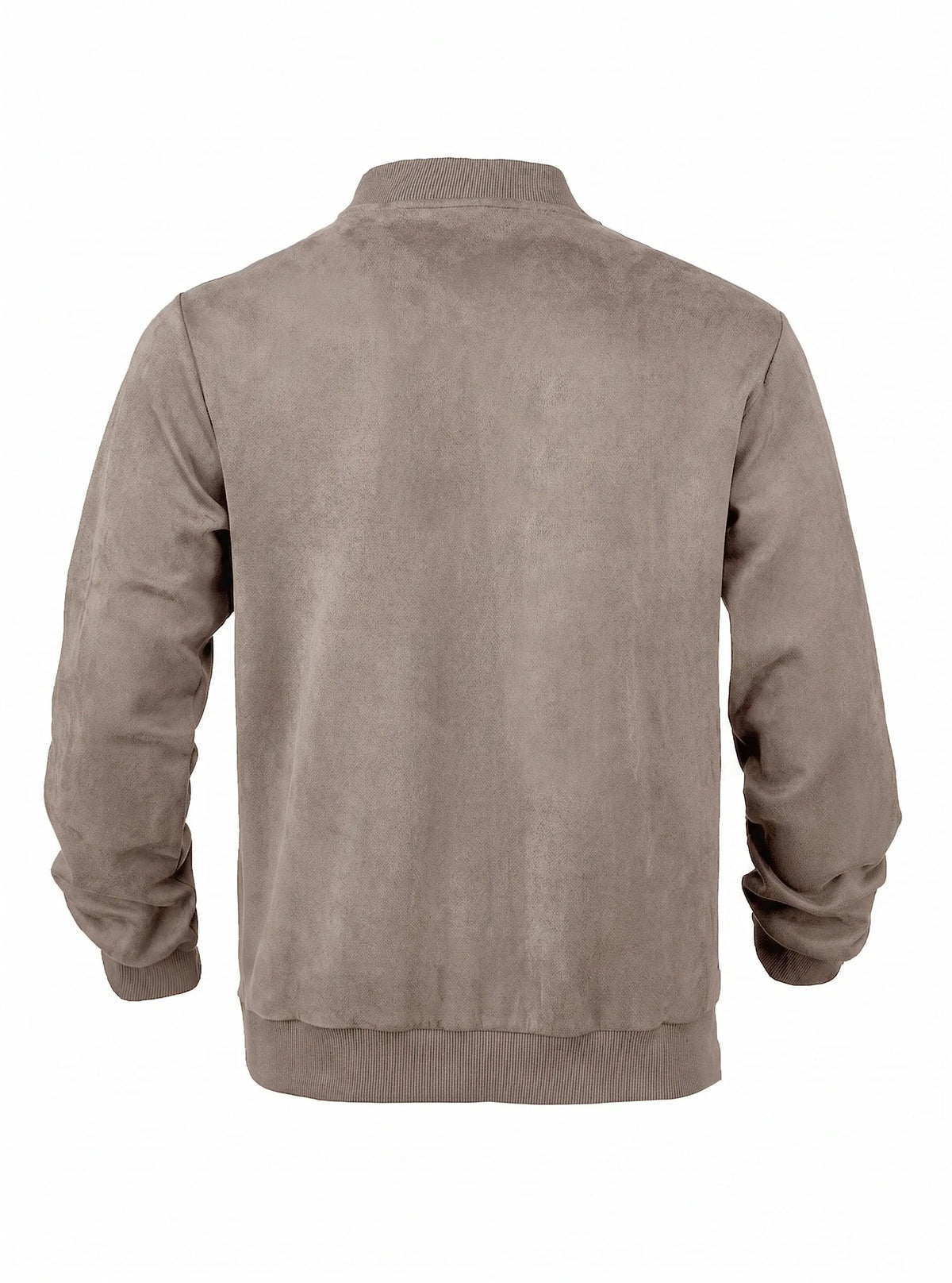 Casual Faux Suede Bomber Jacket